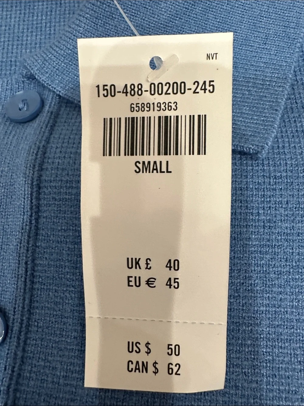 Abercrombie & Fitch small Sleeveless Knit Polo in Light Periwinkle. New - Picture 3 of 4
